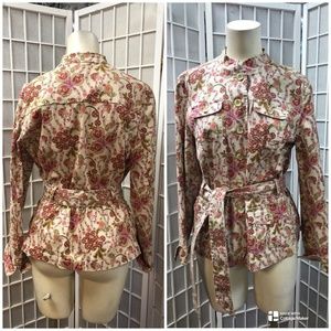 CharterClub,Woman,Spring Jacket Vintage,beige,Sz L,long sleeve,buttons,pockets.!